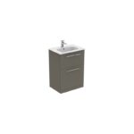 Ideal Standard i.life A 60cm Floor Vanity Unit, 2 Drawers, Matt Quartz Grey