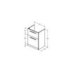 Ideal Standard i.life A 60cm Floor Vanity Unit, 2 Drawers, Coffee Oak