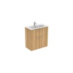 Ideal Standard i.life A 80cm Floor Vanity Unit, 2 Drawers, Natural Oak