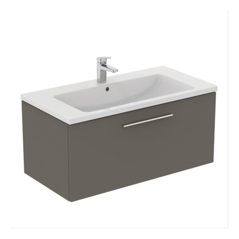 Ideal Standard i.life B 1000mm 1 Drawer Wall Vanity Unit Matt Quartz Grey Ideal Standard i.life B 1000mm 1 Drawer Wall Vanity Unit Matt Quartz Grey