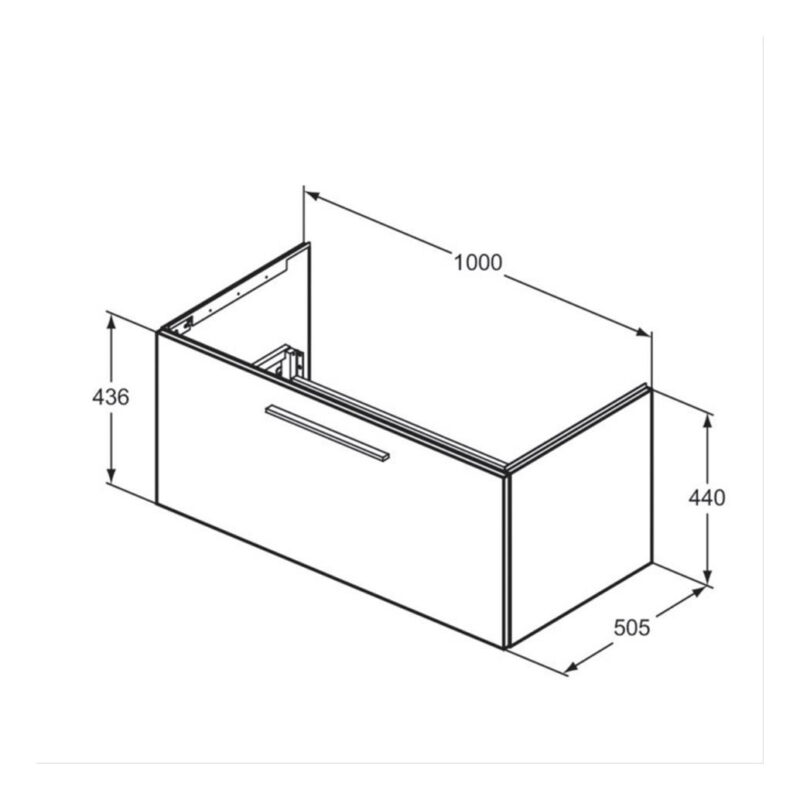Ideal Standard i.life B 1000mm 1 Drawer Wall Vanity Unit Matt Quartz Grey