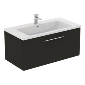 Ideal Standard i.life B 1000mm 1 Drawer Wall Vanity Unit Matt Carbon Grey