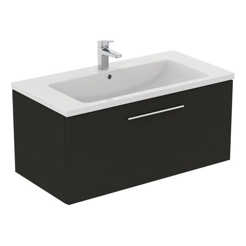 Ideal Standard i.life B 1000mm 1 Drawer Wall Vanity Unit Matt Carbon Grey Ideal Standard i.life B 1000mm 1 Drawer Wall Vanity Unit Matt Carbon Grey