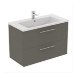Ideal Standard i.life B 1000mm 2 Drawer Wall Vanity Unit Matt Quartz Grey