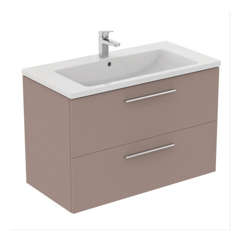 Ideal Standard i.life B 1000mm 2 Drawer Wall Vanity Unit Matt Greige Ideal Standard i.life B 1000mm 2 Drawer Wall Vanity Unit Matt Greige