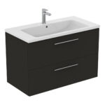 Ideal Standard i.life B 1000mm 2 Drawer Wall Vanity Unit Matt Carbon Grey