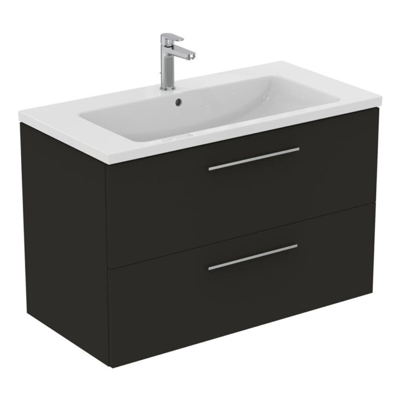 Ideal Standard i.life B 1000mm 2 Drawer Wall Vanity Unit Matt Carbon Grey Ideal Standard i.life B 1000mm 2 Drawer Wall Vanity Unit Matt Carbon Grey