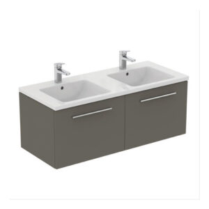 Ideal Standard i.life B 1200mm 2 Drawer Wall Vanity Unit Matt Quartz Grey