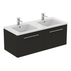 Ideal Standard i.life B 1200mm 2 Drawer Wall Vanity Unit Matt Carbon Grey