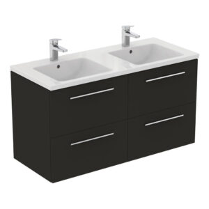 Ideal Standard i.life B 1200mm 4 Drawer Wall Vanity Unit Matt Carbon Grey