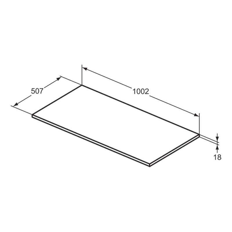 Ideal Standard i.life B 100cm Worktop for Vessel Basin Matt Quartz Grey
