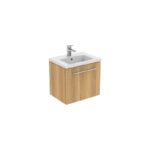 Ideal Standard i.life S 50cm Compact Wall Vanity Unit, 1 Drawer, Natural Oak