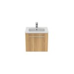 Ideal Standard i.life S 50cm Compact Wall Vanity Unit, 1 Drawer, Natural Oak