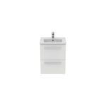 Ideal Standard i.life S 50cm Compact Wall Vanity Unit, 2 Drawers, Matt White