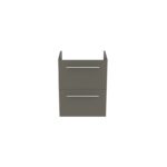 Ideal Standard i.life S 50cm Compact Wall Vanity Unit, 2 Drawers, Matt Quartz