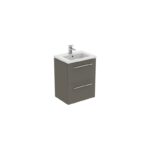 Ideal Standard i.life S 50cm Compact Wall Vanity Unit, 2 Drawers, Matt Quartz