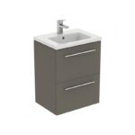 Ideal Standard i.Life S 500mm 2 Drawer Matt Grey Wall Unit & Basin