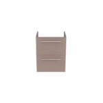 Ideal Standard i.life S 50cm Compact Wall Vanity Unit, 2 Drawers, Matt Griege