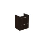 Ideal Standard i.life S 50cm Compact Wall Vanity Unit, 2 Drawers, Coffee Oak