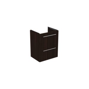 Ideal Standard i.life S 50cm Compact Wall Vanity Unit, 2 Drawers, Coffee Oak