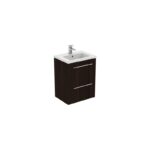 Ideal Standard i.life S 50cm Compact Wall Vanity Unit, 2 Drawers, Coffee Oak