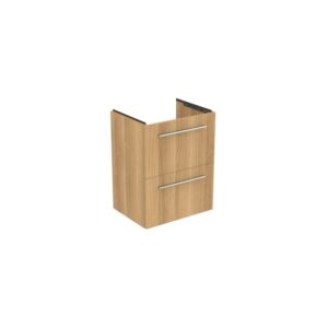 Ideal Standard i.life S 50cm Compact Wall Vanity Unit, 2 Drawers, Natural Oak