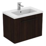 Ideal Standard i.life S 60cm Compact Wall Vanity Unit, 1 Drawer, Coffee Oak
