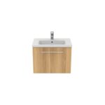 Ideal Standard i.life S 60cm Compact Wall Vanity Unit, 1 Drawer, Natural Oak