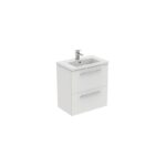 Ideal Standard i.life S 60cm Compact Wall Vanity Unit, 2 Drawers, Matt White