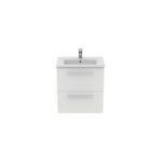 Ideal Standard i.life S 60cm Compact Wall Vanity Unit, 2 Drawers, Matt White
