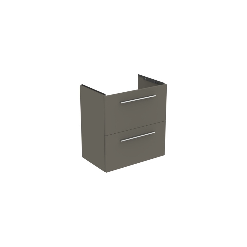 Ideal Standard i.life S 60cm Compact Wall Vanity Unit, 2 Drawers, Matt Quartz Ideal Standard i.life S 60cm Compact Wall Vanity Unit, 2 Drawers, Matt Quartz