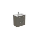 Ideal Standard i.life S 60cm Compact Wall Vanity Unit, 2 Drawers, Matt Quartz