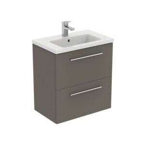 Ideal Standard i.Life S 600mm 2 Drawer Matt Grey Wall Unit & Basin