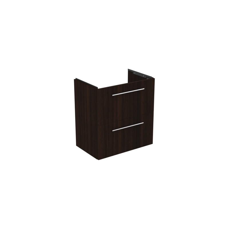 Ideal Standard i.life S 60cm Compact Wall Vanity Unit, 2 Drawers, Coffee Oak Ideal Standard i.life S 60cm Compact Wall Vanity Unit, 2 Drawers, Coffee Oak