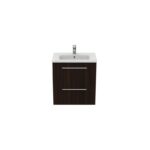 Ideal Standard i.life S 60cm Compact Wall Vanity Unit, 2 Drawers, Coffee Oak