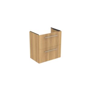 Ideal Standard i.life S 60cm Compact Wall Vanity Unit, 2 Drawers, Natural Oak