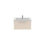 Ideal Standard i.life S 80cm Compact Wall Vanity Unit, 1 Drawer, Matt Beige