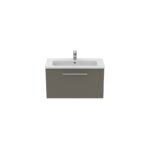 Ideal Standard i.life S 80cm Compact Wall Vanity Unit, 1 Drawer, Matt Quartz