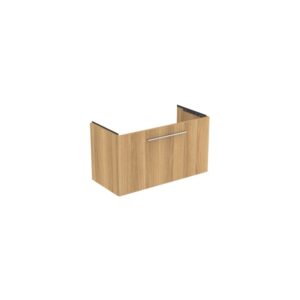 Ideal Standard i.life S 80cm Compact Wall Vanity Unit, 1 Drawer, Natural Oak