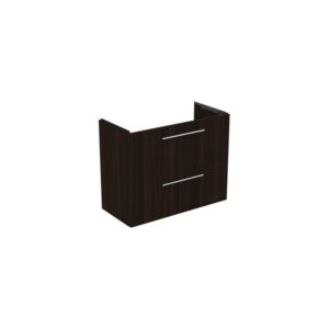 Ideal Standard i.life S 80cm Compact Wall Vanity Unit, 2 Drawers, Coffee Oak