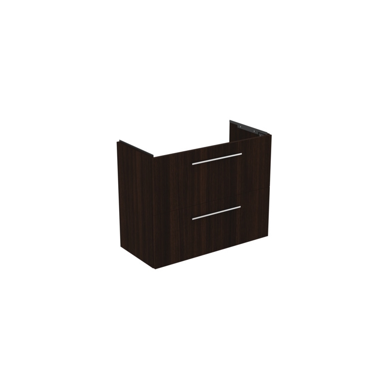 Ideal Standard i.life S 80cm Compact Wall Vanity Unit, 2 Drawers, Coffee Oak Ideal Standard i.life S 80cm Compact Wall Vanity Unit, 2 Drawers, Coffee Oak