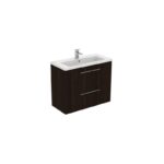 Ideal Standard i.life S 80cm Compact Wall Vanity Unit, 2 Drawers, Coffee Oak