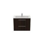 Ideal Standard i.life S 80cm Compact Wall Vanity Unit, 2 Drawers, Coffee Oak