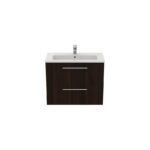 Ideal Standard i.life S 80cm Compact Wall Vanity Unit, 2 Drawers, Coffee Oak