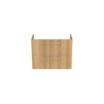 Ideal Standard i.life S 80cm Compact Wall Vanity Unit, 2 Drawers, Natural Oak