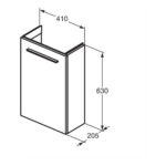 Ideal Standard i.life S Wall Guest Basin Unit 410mm 1 Door Coffee Oak