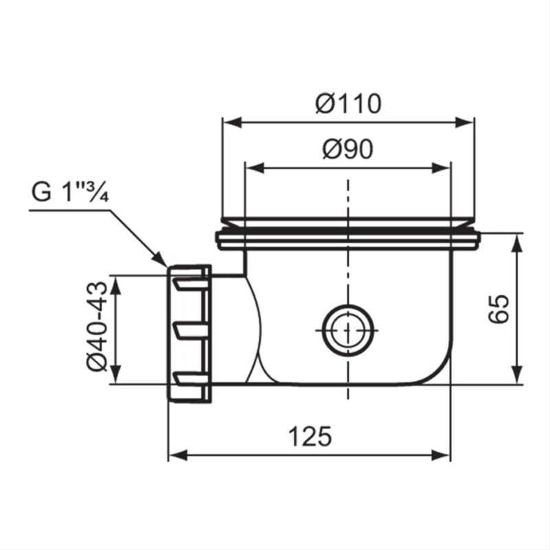 Ideal Standard Idealite 90mm Shower Waste without Cover