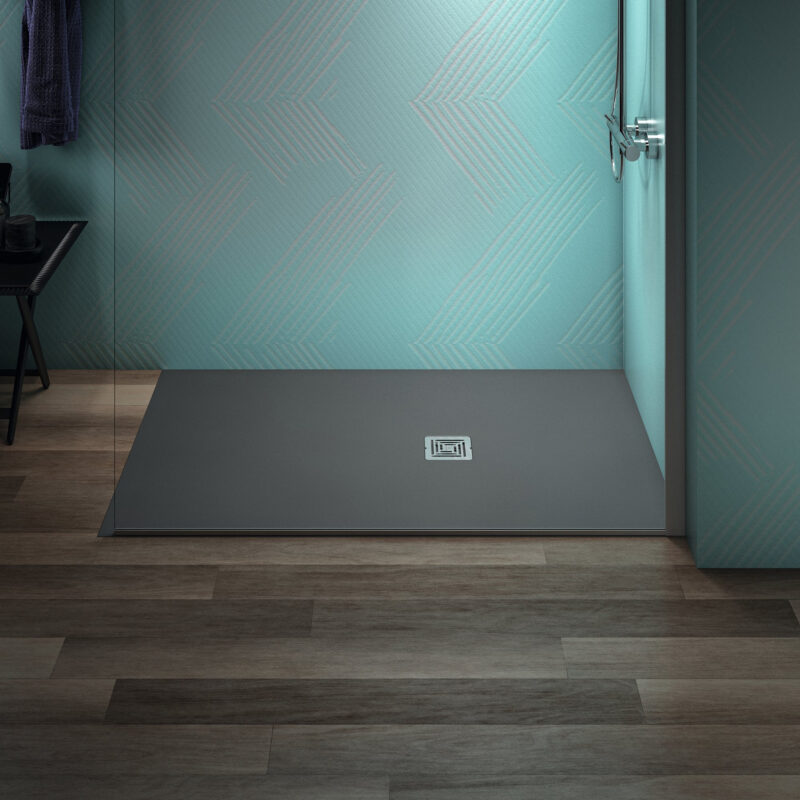 Ideal Standard Ultra Flat S+ 1400 x 900mm Grey Rectangular Shower Tray