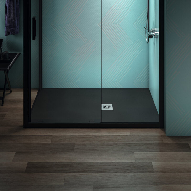 Ideal Standard Ultra Flat S+ 1400 x 900mm Black Rectangular Shower Tray