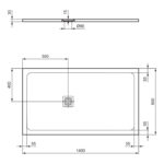 Ideal Standard Ultra Flat S+ 1400 x 800mm Grey Rectangular Shower Tray